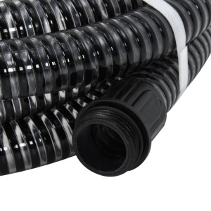 Furtun De Aspirație Cu Racorduri Din Alamă, Negru 1,1" 15 M Pvc