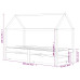 Cadru De Pat Copii Cu Sertare Alb 90 X 200 Cm Lemn Masiv De Pin