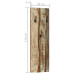 Cuier De Haine De Perete 2 Buc. 36X3X110 Cm Lemn Masiv Reciclat