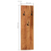 Cuier De Haine De Perete 2 Buc. 36X3X110 Cm, Lemn Masiv Acacia