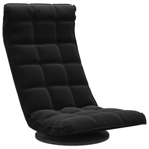 Scaun De Podea Pivotant, Negru, Catifea