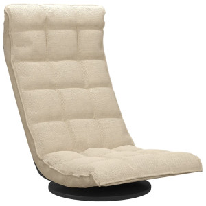 Scaun De Podea Pivotant, Crem, Material Textil