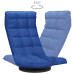 Scaun De Podea Pivotant, Albastru, Material Textil