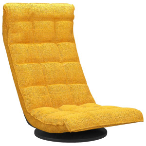 Scaun De Podea Pivotant, Galben Muștar, Material Textil