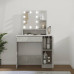 Masă De Toaletă Cu Led, Gri Beton, 86,5X35X141 Cm