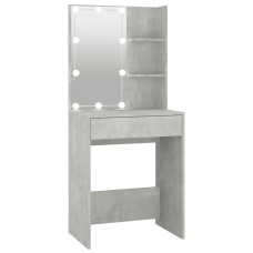 Masă De Toaletă Cu Led, Gri Beton, 60X40X140 Cm