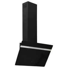 Hotă De Perete Negru 60 Cm Oțel Și Sticlă Securizată