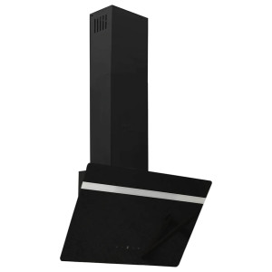 Hotă De Perete Negru 60 Cm Oțel Și Sticlă Securizată