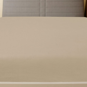 Cearșaf De Pat Cu Elastic, 2 Buc, Gri Taupe, 140X200 Cm Bumbac