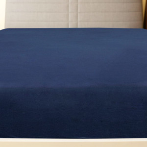 Cearșaf De Pat Cu Elastic, 2 Buc, Bleumarin, 100X200 Cm, Bumbac