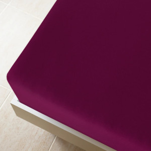 Cearșaf De Pat Cu Elastic, 2 Buc, Bordo, 100X200 Cm, Bumbac