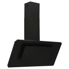 Hotă De Perete Negru 90 Cm Oțel Inoxidabil Și Sticlă Securizată