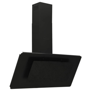 Hotă De Perete Negru 90 Cm Oțel Inoxidabil Și Sticlă Securizată