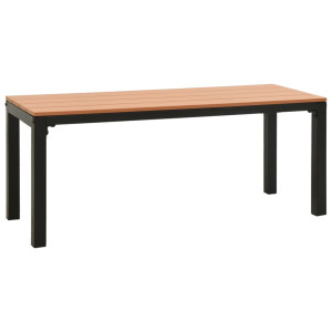 Bancă De Grădină, Maro Și Negru, 110 Cm, Oțel Și Wpc