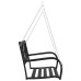 Bancă Balansoar De Grădină, Negru, 125 Cm, Oțel Și Plastic