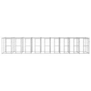 Padoc Câini De Exterior Cu Acoperiș, 21,78 M², Oțel Galvanizat