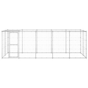 Padoc Câini De Exterior Cu Acoperiș, 12,1 M², Oțel Galvanizat