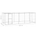 Padoc Câini De Exterior Cu Acoperiș, 12,1 M², Oțel Galvanizat