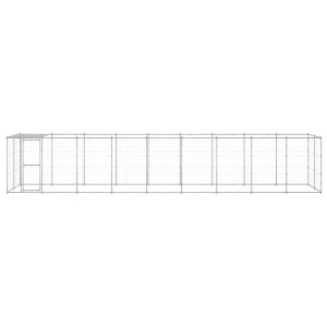Padoc Câini De Exterior Cu Acoperiș, 21,78 M², Oțel Galvanizat