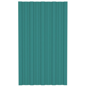 Panouri Pentru Acoperiș 12 Buc. Verde 80X45 Cm Oțel Galvanizat
