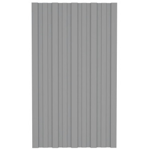 Panouri Pentru Acoperiș, 12 Buc., Gri, 80X45Cm, Oțel Galvanizat