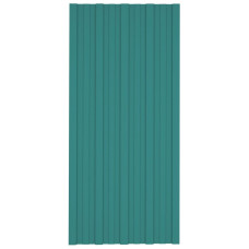 Panouri Pentru Acoperiș 12 Buc. Verde 100X45 Cm Oțel Galvanizat
