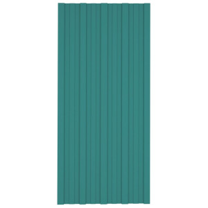 Panouri Pentru Acoperiș 12 Buc. Verde 100X45 Cm Oțel Galvanizat