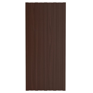 Panouri Pentru Acoperiș 12 Buc. Maro 100X45 Cm Oțel Galvanizat