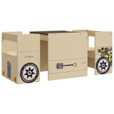 Set Masă&Scaune Pentru Copii 3 Piese Model Mașină Off-Road Mdf