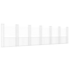 Coș De Gabion În Formă De U Cu 7 Stâlpi, 740X20X200 Cm, Fier