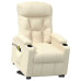 Fotoliu De Masaj Cu Ridicare, Crem, Material Textil