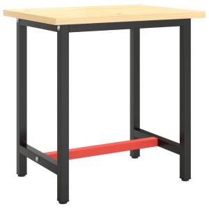 Cadru Banc De Lucru, Negru Mat/Roșu Mat, 70X50X79 Cm, Metal