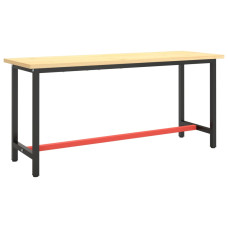 Cadru Banc De Lucru, Negru Mat/Roșu Mat, 170X50X79 Cm, Metal