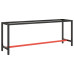 Cadru Banc De Lucru, Negru Mat/Roșu Mat, 210X50X79 Cm, Metal