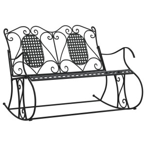 Bancă Balansoar Cu 2 Locuri, Negru, 113 Cm, Oțel