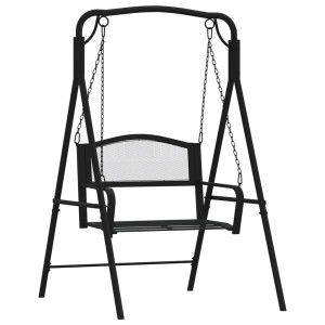 Bancă Balansoar, Negru, 124 Cm, Oțel
