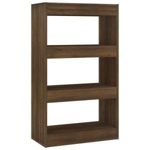 813604  Book Cabinet/Room Divider Brown Oak 60X30X103 Cm Chipboard