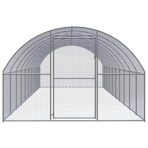 Coteț De Găini Pentru Exterior, 3X10X2 M, Oțel Zincat