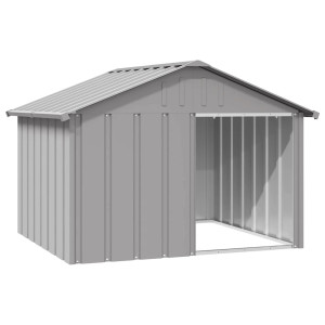 Casă Pentru Câini, Gri, 116,5X103X81,5 Cm, Oțel Galvanizat