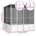Colivie Pentru Păsări Gri 213,5X217,5X211,5 Cm Oțel Galvanizat