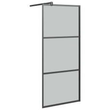 Paravan De Duș Walk-In 80X195 Cm Sticlă Esg Închisă Negru