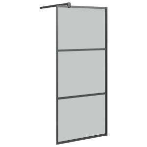 Paravan De Duș Walk-In 80X195 Cm Sticlă Esg Închisă Negru
