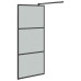 Paravan De Duș Walk-In 80X195 Cm Sticlă Esg Închisă Negru