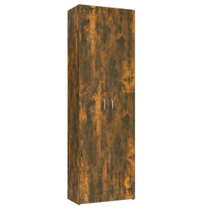 Dulap De Birou Stejar Fumuriu 60X32X190 Cm Lemn Prelucrat