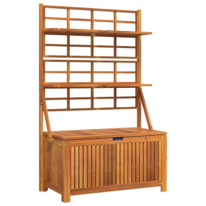 Cutie De Depozitare Cu Spalier, 99X50X160 Cm, Lemn Masiv Acacia