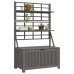 Cutie De Depozitare Cu Spalier, Gri, 99X50X160 Cm, Lemn Acacia