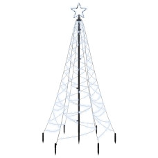 Brad De Crăciun Cu Țăruș, 200 Led-Uri, Alb Rece, 180 Cm