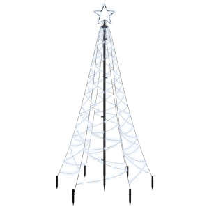 Brad De Crăciun Cu Țăruș, 200 Led-Uri, Alb Rece, 180 Cm