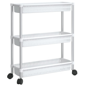 Cărucior De Depozitare Cu 3 Niveluri, Argintiu Și Alb, Aluminiu