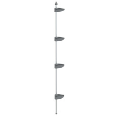 Raft De Colț Pentru Duș Telescopic 4 Niveluri Argintiu Aluminiu